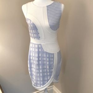 Like New! ALT. B Blue and White Bodycon Dress
